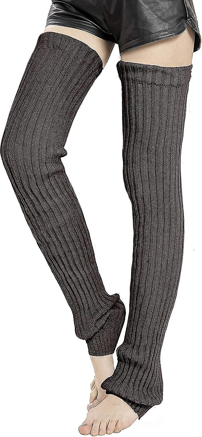 Dames Winter Thick Knit Extra Long Thigh High Leg Warmers
