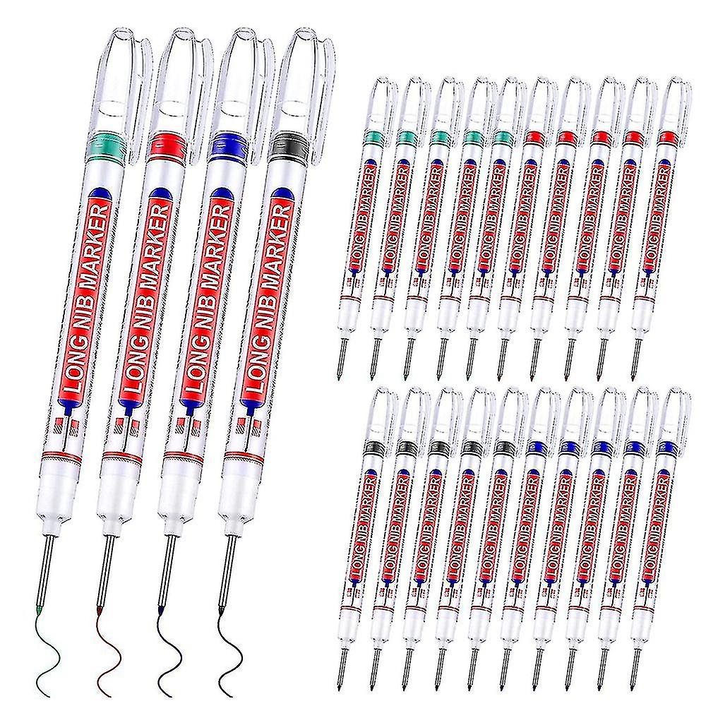 24 Stück Deep Hole Marker Stifte 20 mm Mehrzweck Konstruktion Marker Lange Nase Wasserdichte Karpen