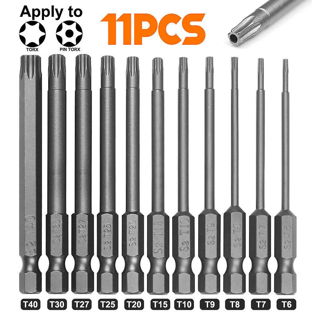 11 Pcs  Magnetic Hex Hexagon Screwdriver Bits Gray