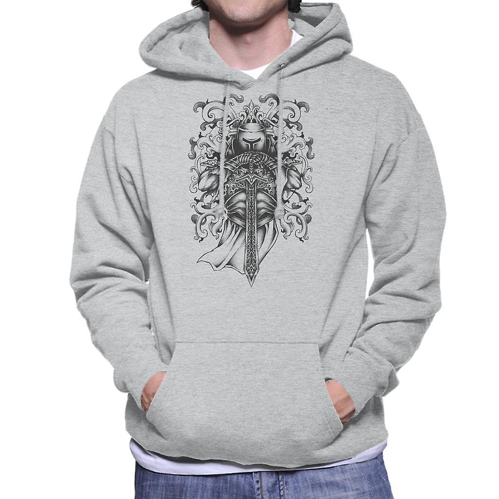Felpa con cappuccio cavaliere e armatura uomini