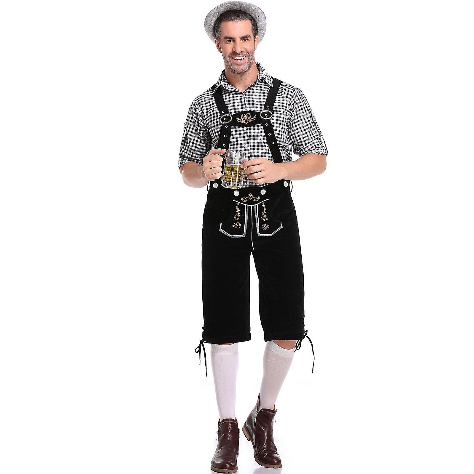 Set di costumi da uomo Oktoberfest con lederhosen, bretelle
