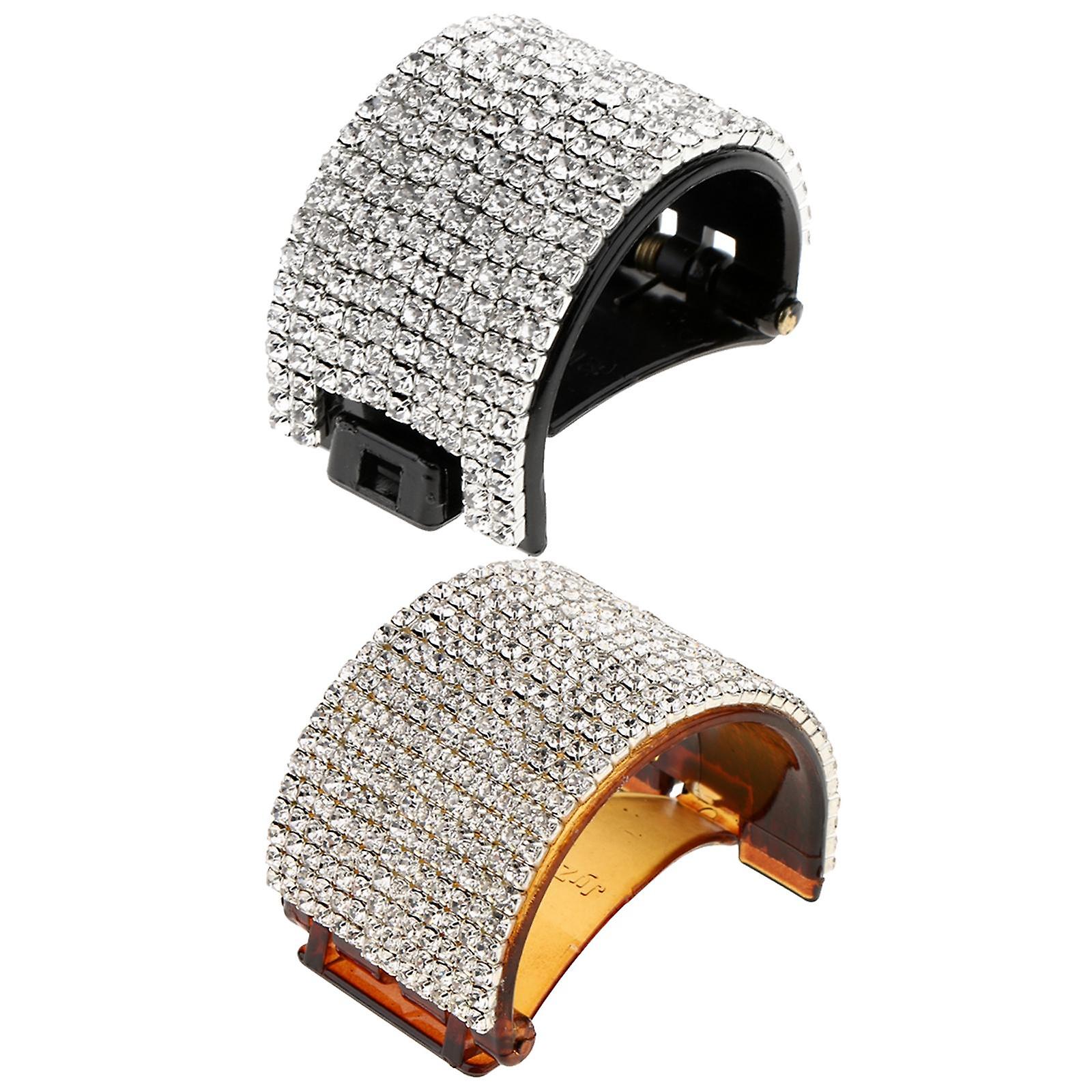 Bling Strass cheveux griffe pince queue de cheval support dentée manchette Wrap Barrette