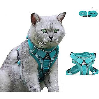 Cat Harness And Leash Set-outdoor Walking Escape Safety Cat Vest, Adjustable Soft Kitty Vest, With Cat Reflective Strip, M