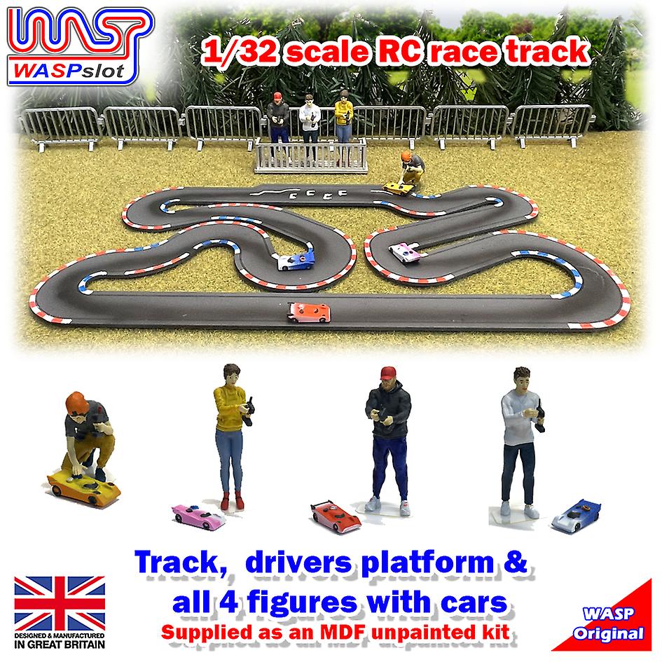 RC On Road Track, Drivers Platform, Figures and Cars 1:32 Scale WASP