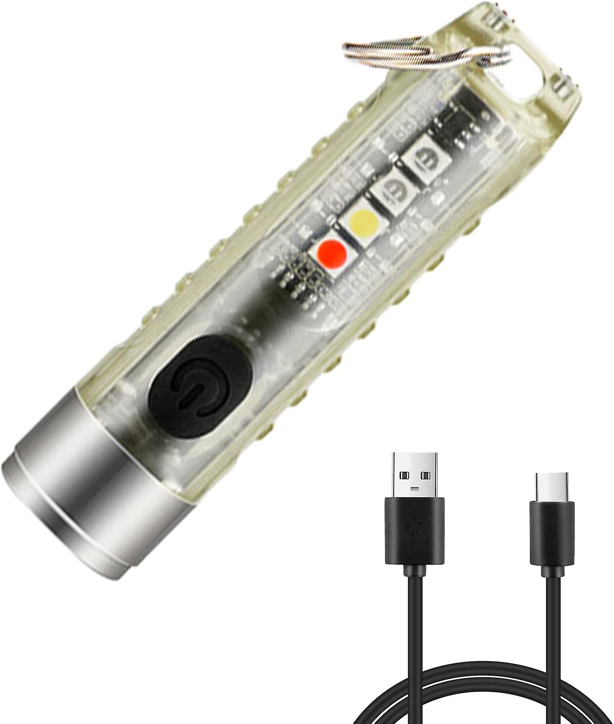 Small, powerful keyway LED flashlight type - C rechargeable flashlight IP65 waterproof multi-function emergency.