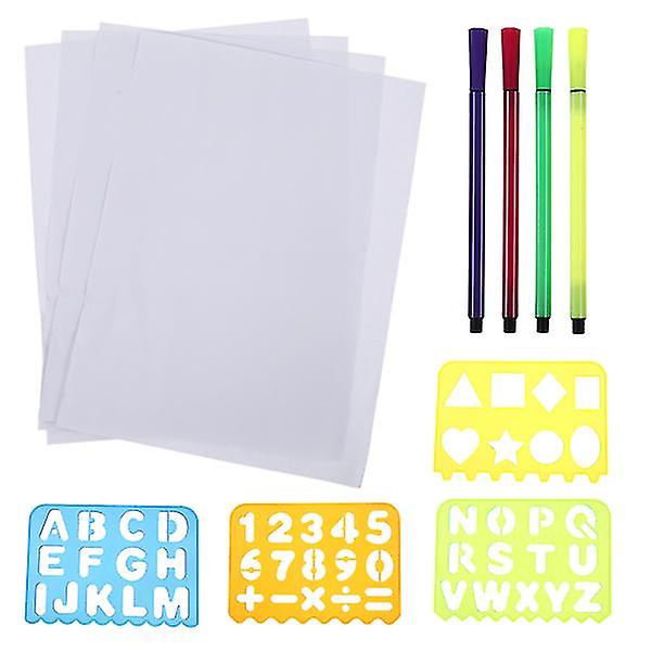 1 Set Alphabetic Number Templates Plastic Abc Stencils Number Stencils Ruler