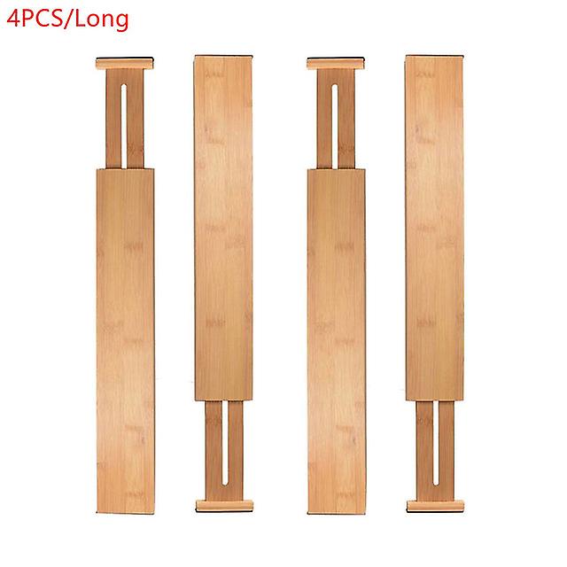 2/4Pcs Adjustable Bamboo Drawer Dividers Bedroom Kitchen Drawer Storage Expandable Drawer Dividers For Cupboard Cabinet Wardrobe