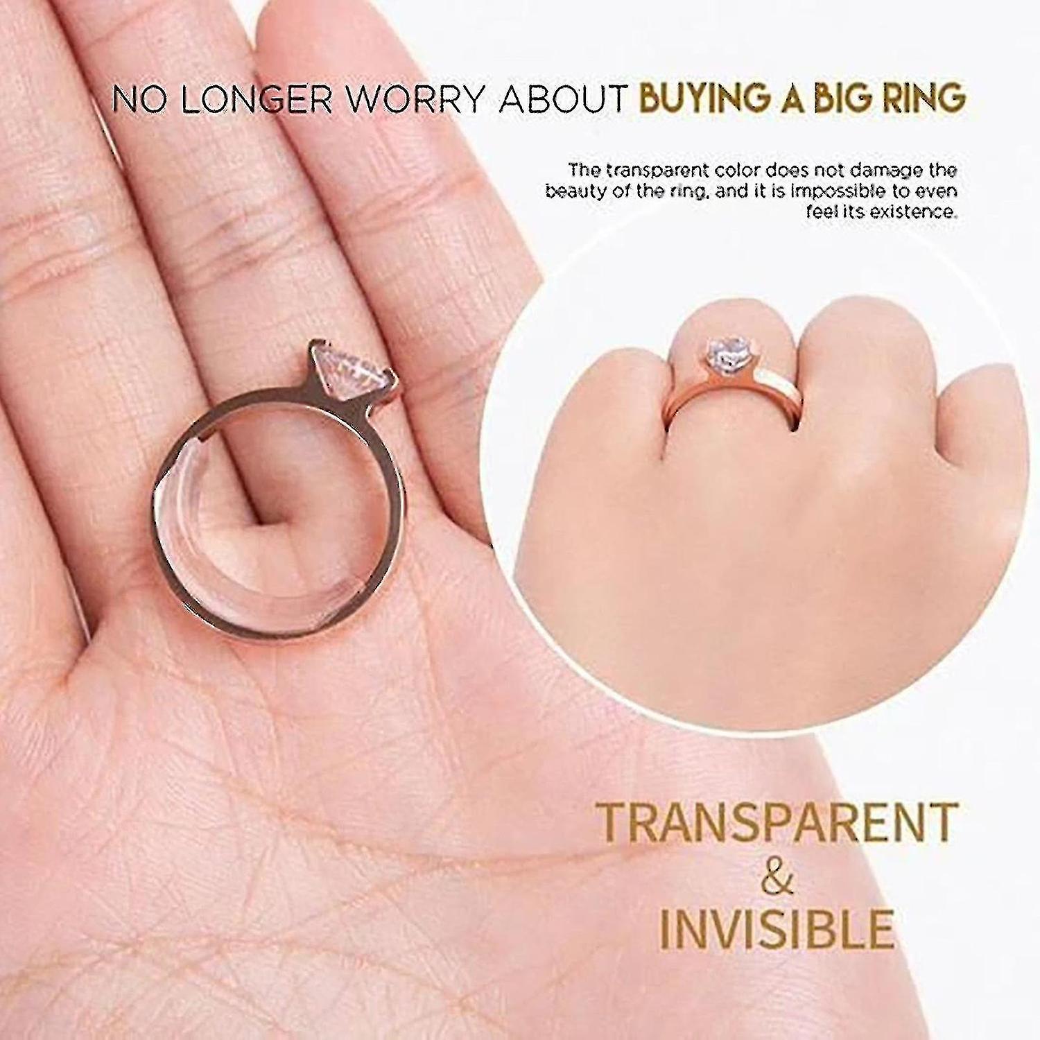 Set 8pcs Ring Re-sizer 8 Sizes Silicone Invisible Ring Size Adjuster Reducer No167