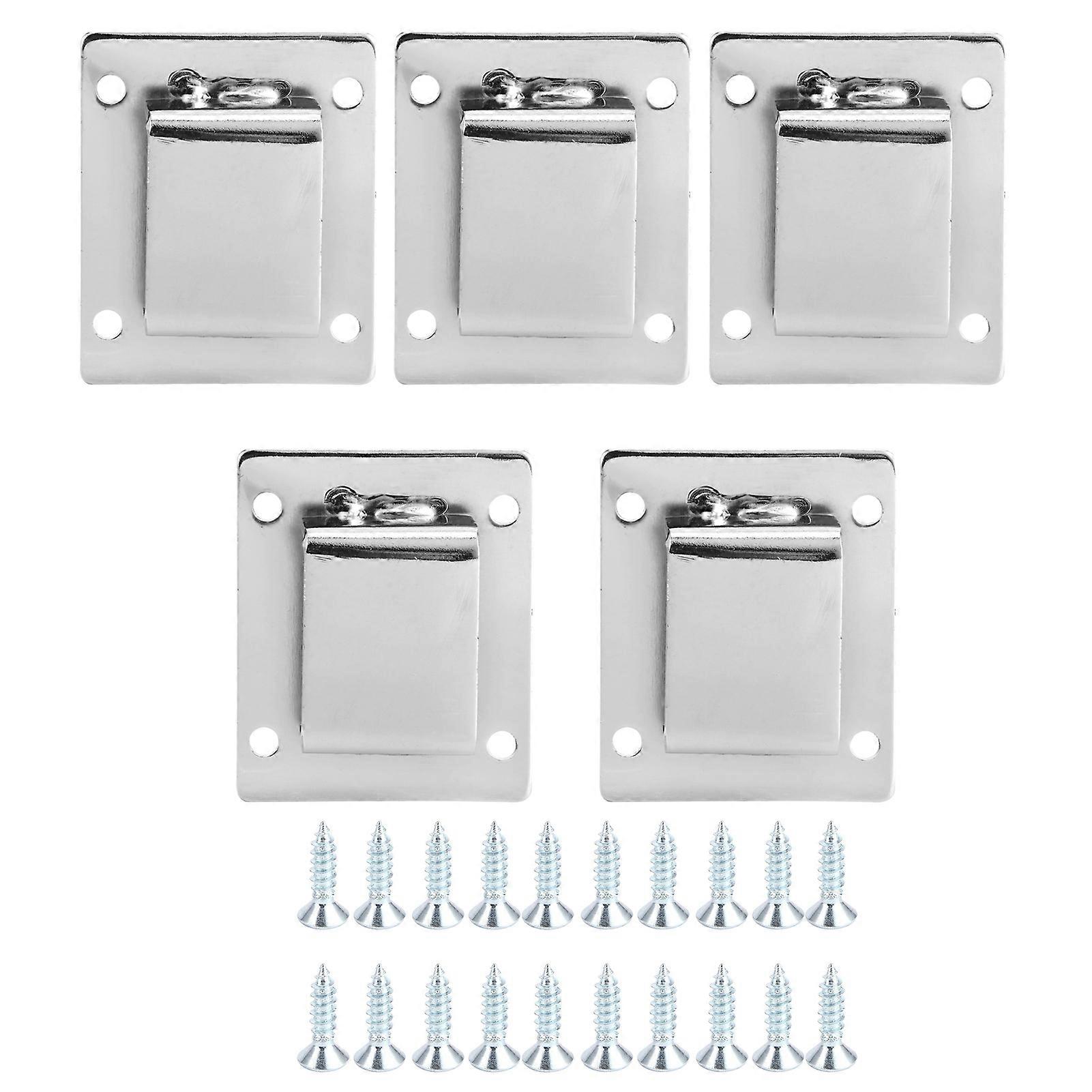 5Pcs Shelf Support Hanger Stainless Steel Tube Support Holder Buckle Hardware SilverSealing Type