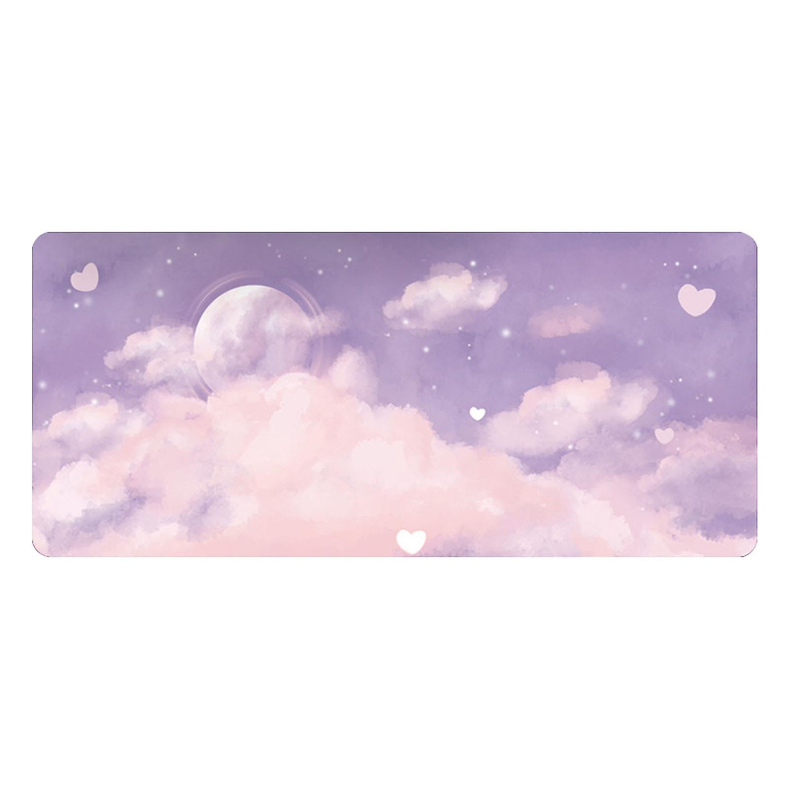 Mouse Pad Oversized Cartoon Landscape Pattern Rubber Bottom Thickened Computer Keyboard Mouse Pad 800x300x3mm Type 2
