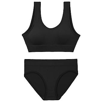 Solid Color Elastic Underwear Set Removable Pads Underwear Set For Home Office Shopping Dating