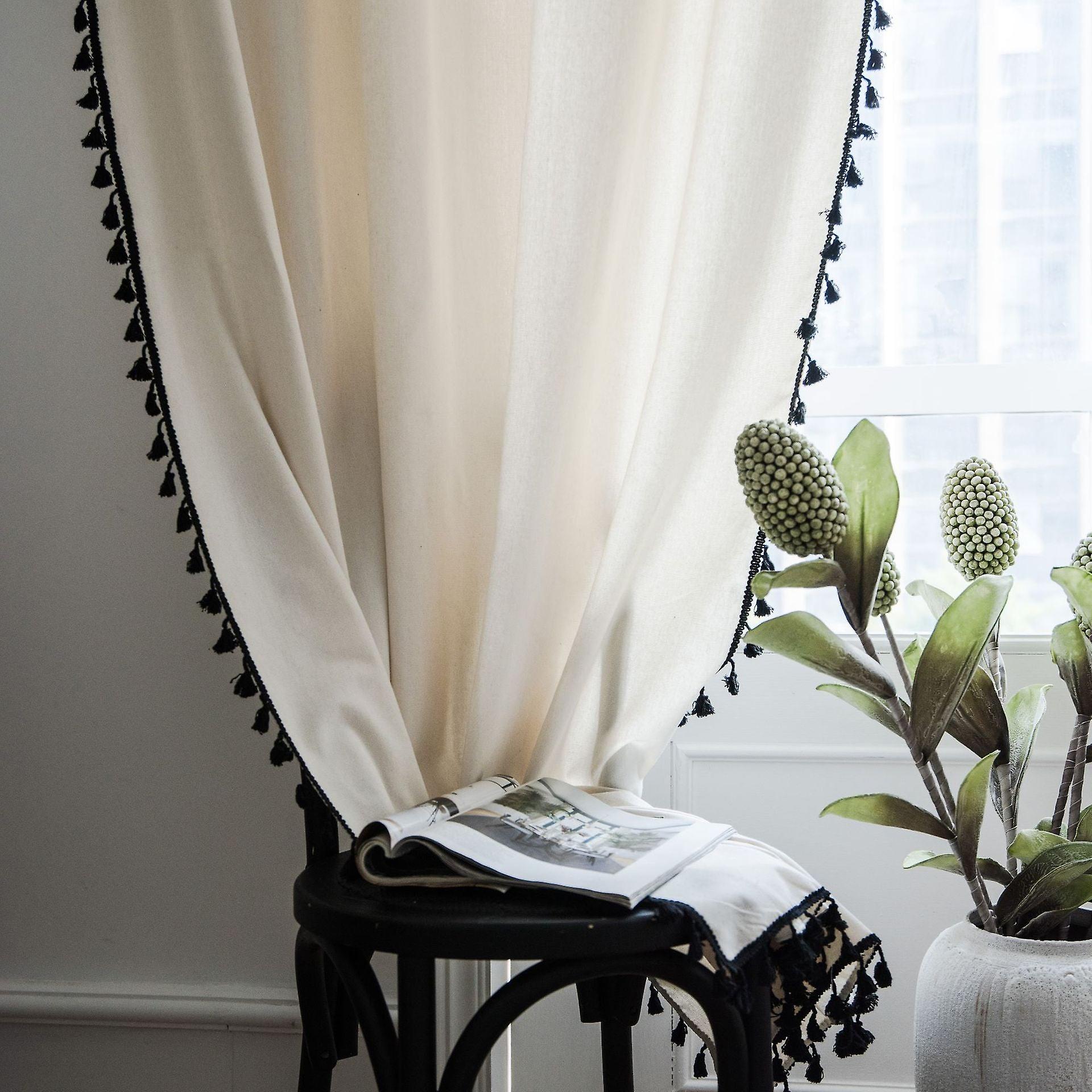 Solid Color Half Shade Curtain White Simple Partition Curtain Transparent Curtain