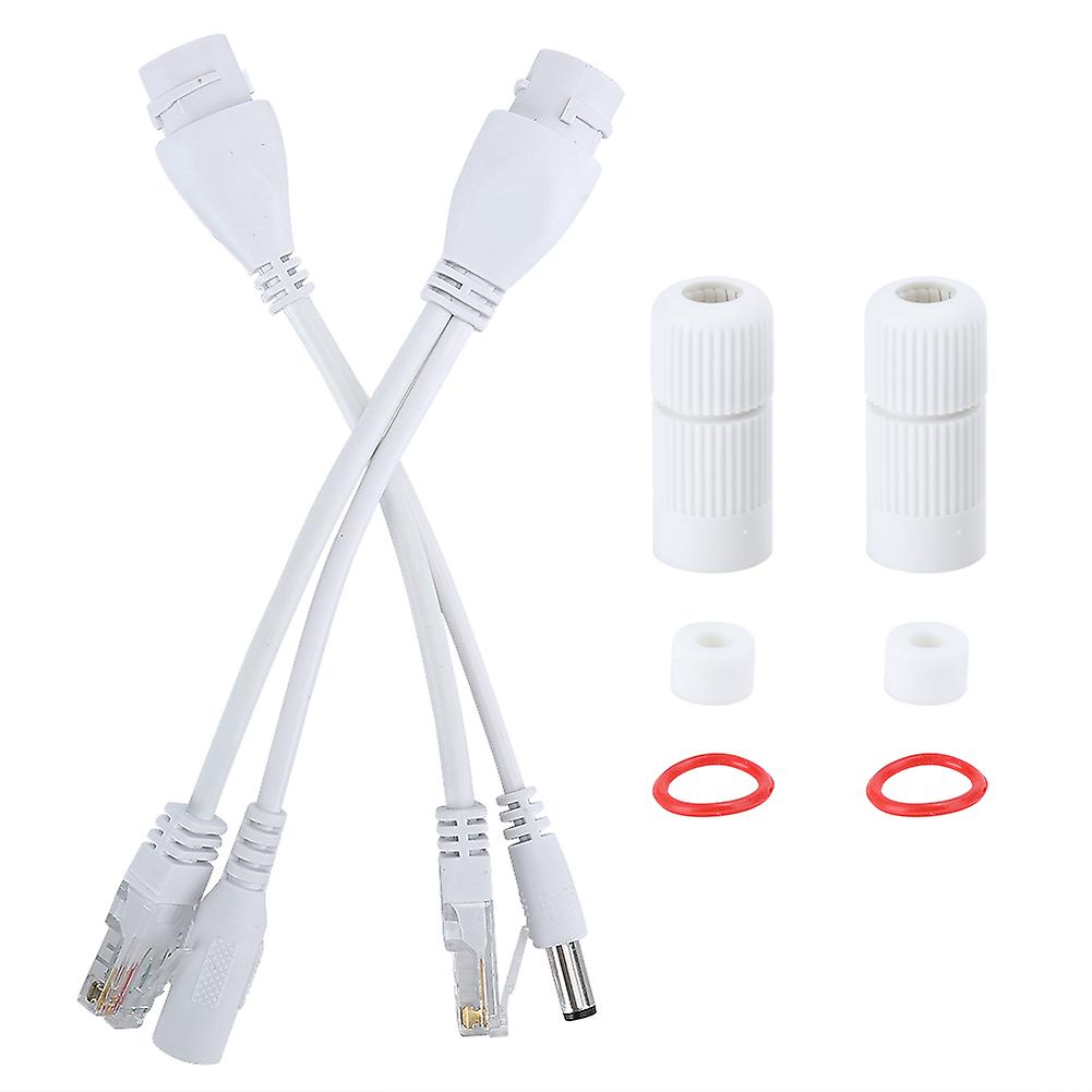 POE-Adapterkabel, nicht standardmäßig, wasserdicht, Injektor-Splitter, DC12 V (weiß)
