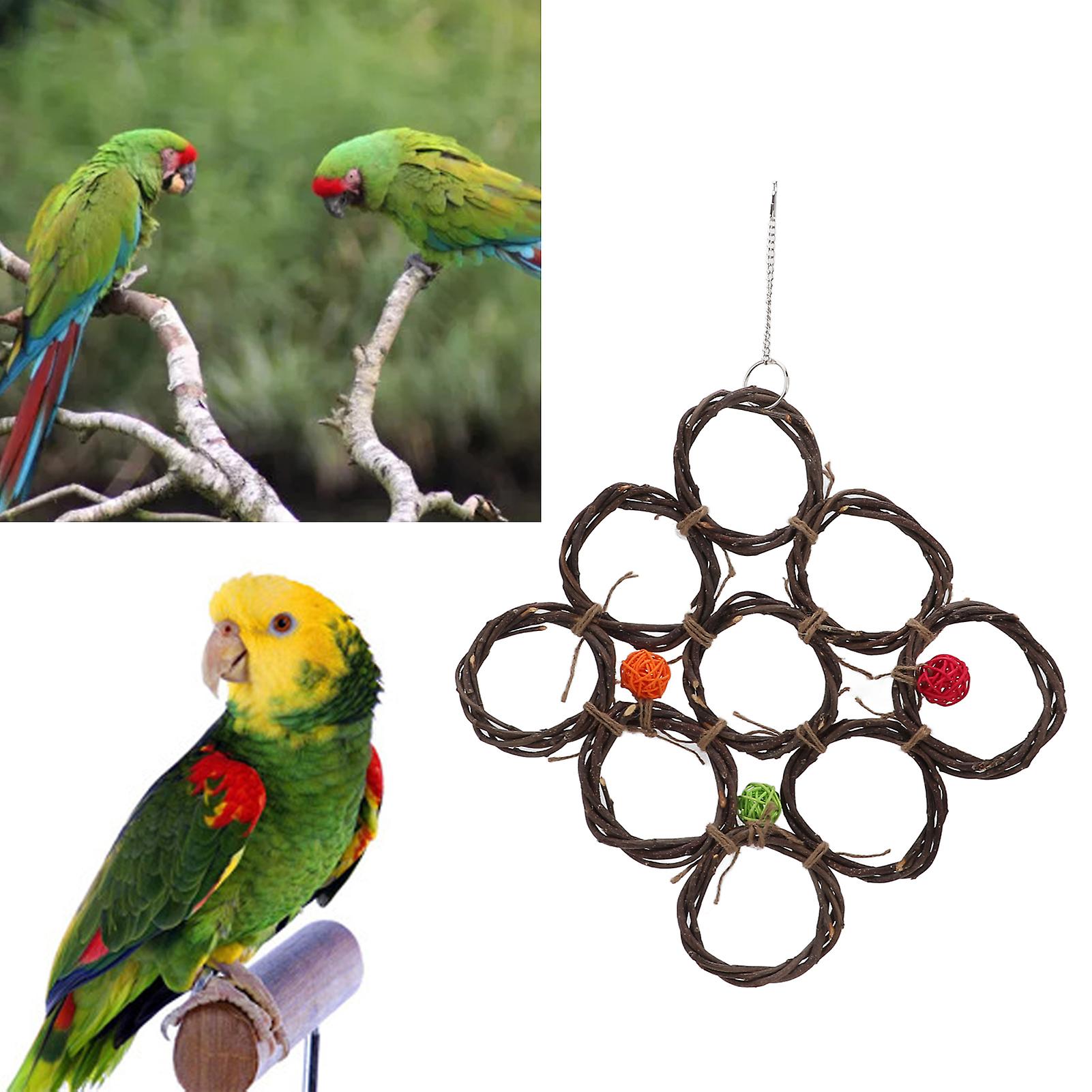 Bird Climbing Net 35x35cm Sepak Takraw Natural Hemp Rope