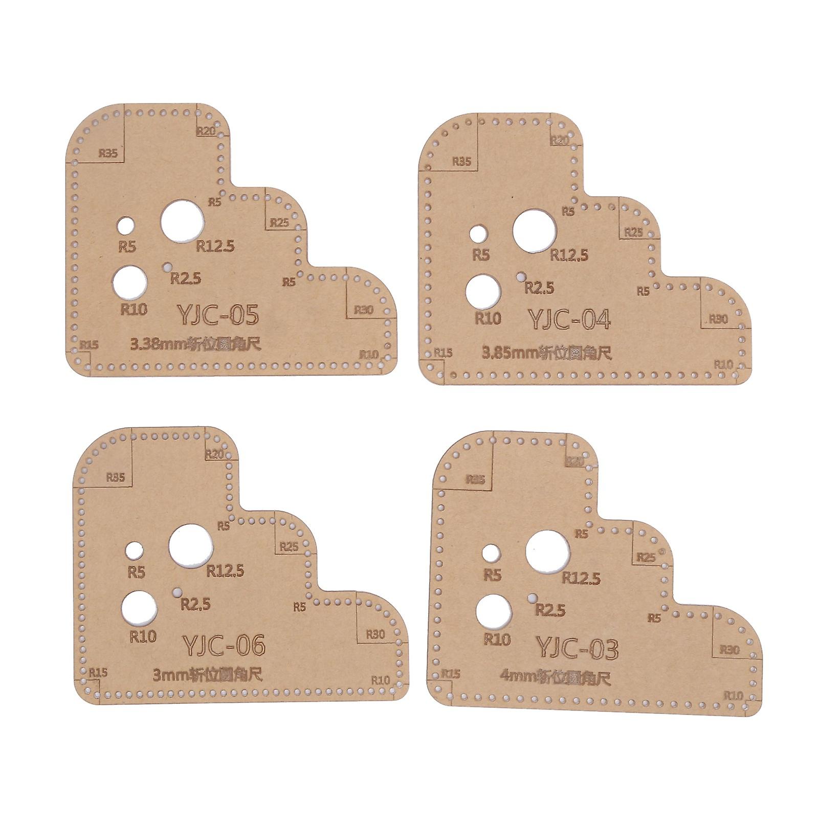 4pcs Acrylic Templates: DIY Transparent Round Ruler Stencil with Protective Layer for Handicrafts