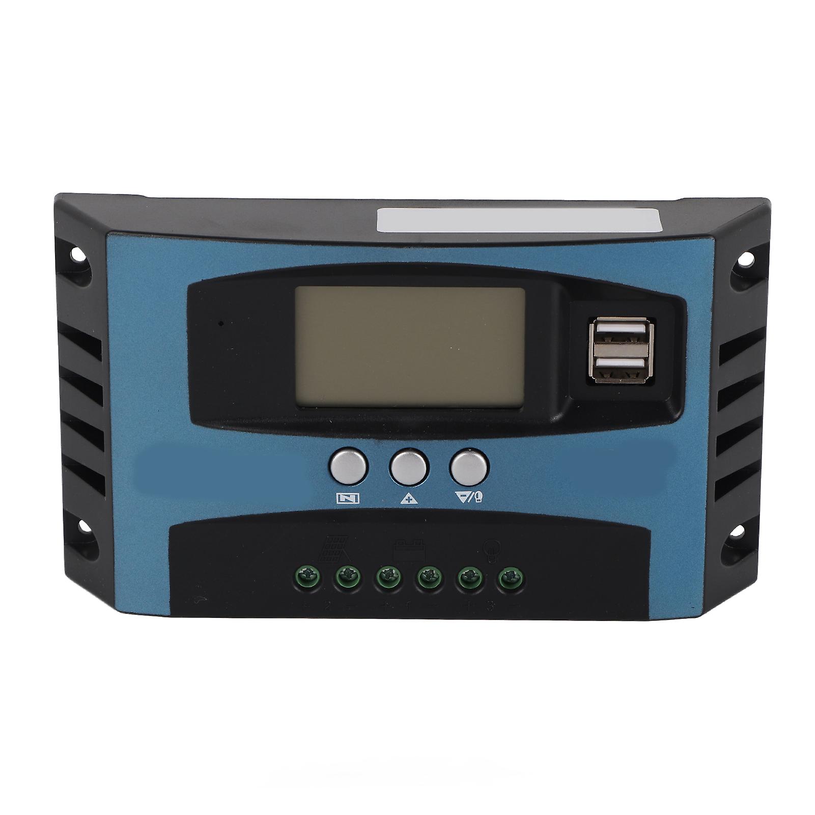 Solar Charge Controller 12V 24V Intelligent Identification MPPT Charging LCD Display Solar Panel Charge Regulator