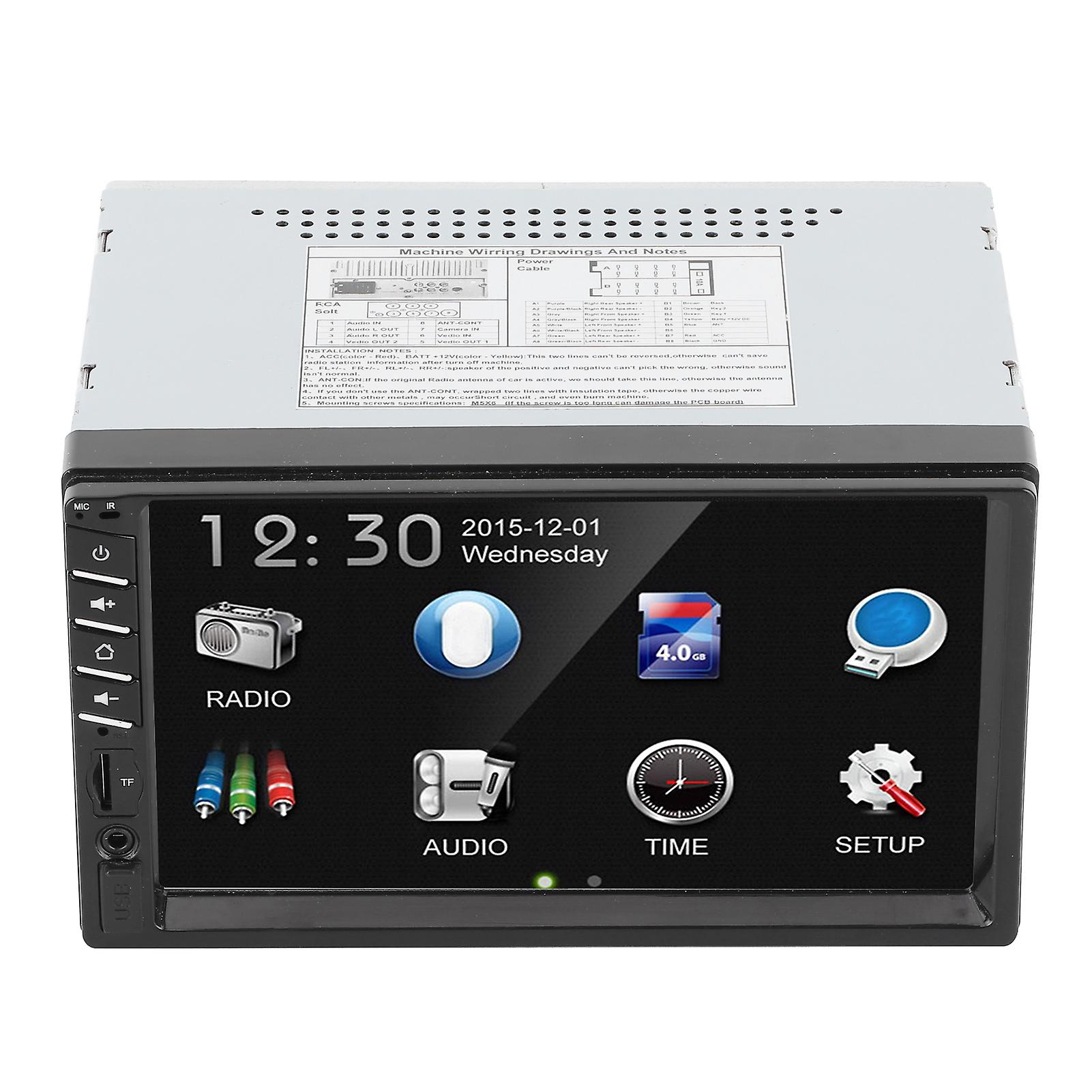 2Din Car MP5 Player 7in Touch Screen High Definition FM Radio Stereo Audio Bluetooth Hands Free