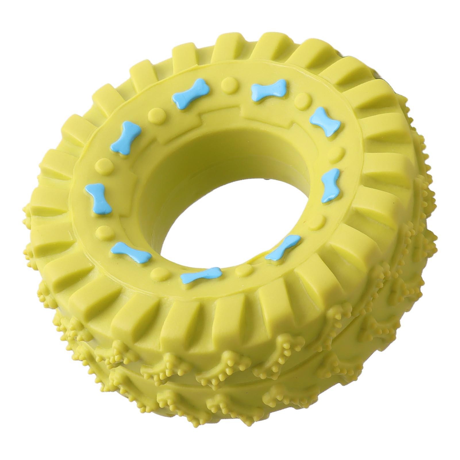 Puppy Chew Toy Tire Chewing Toy Bite Resistant Reduce Anxiety Educational Soft Puppy Teething Toy for Teeth Grinding Rubber Tire