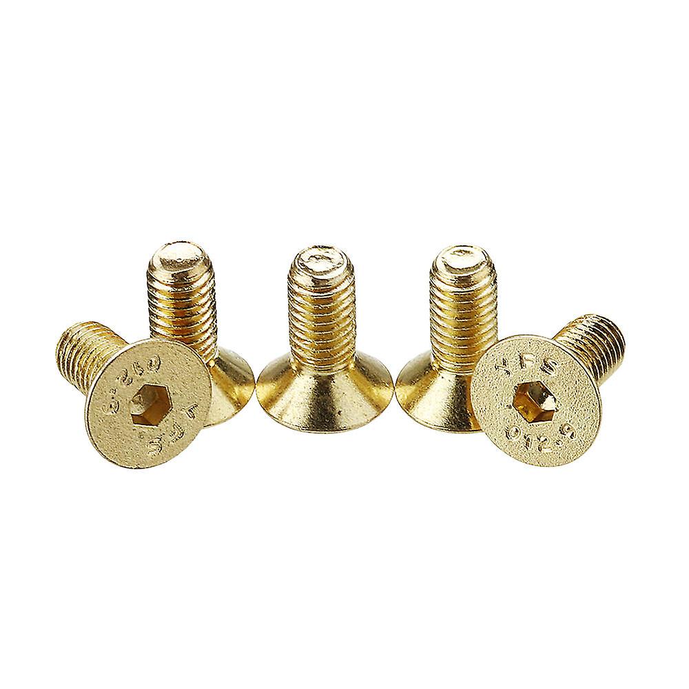 50Pcs Titanium Plated M5 Hex Socket Flat Head Countersunk Screws Alloy Steel 12.9 Grade Screw Bolt M5*12