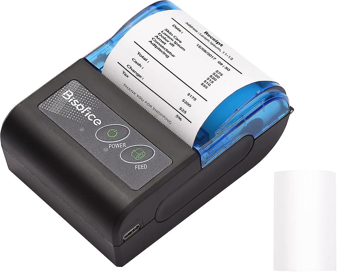 Xgr-pos581 58mm Receipt Printer Usb Bt Wireless Thermal Receipt Printer With Printer Paper Compatible With Ios Android Windows