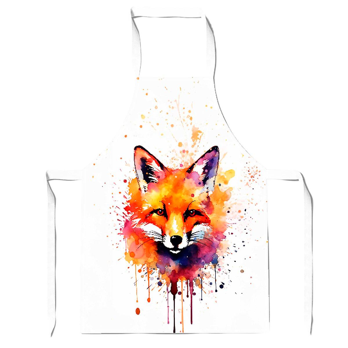 Watercolour Splashart Fox Face Apron
