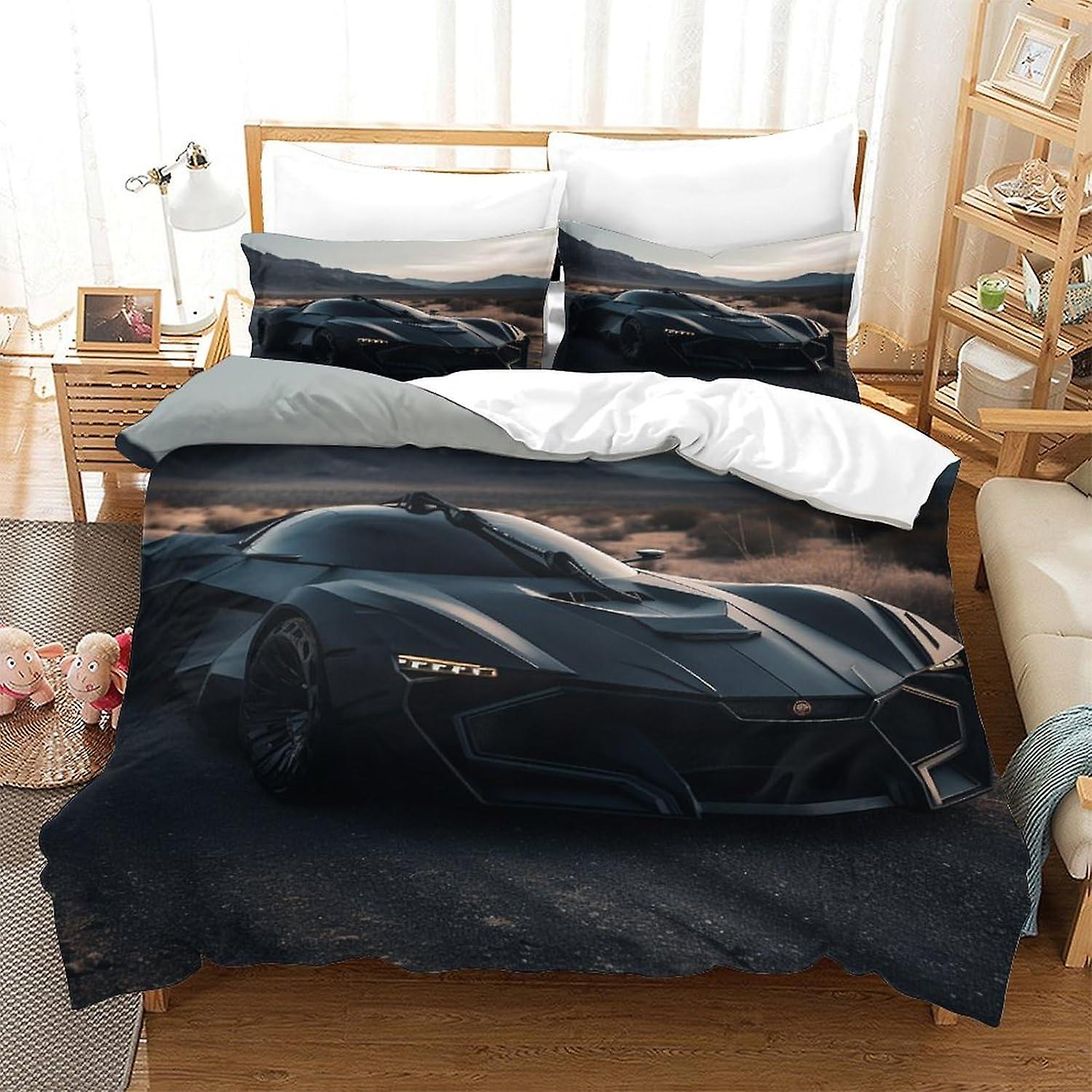 Supercars Collection Ensembles De Literie À Motifs Doux Anti-Fade Respirant Impression 3D Future Art Housse De Couette Ensemble Design À La Mode, Convient Pour Les Adolescents