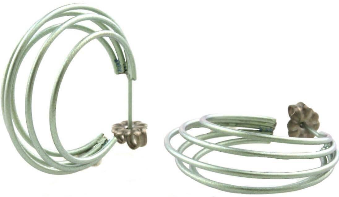 Ti2 Titanium Large Wire Hoop Earrings - Grey