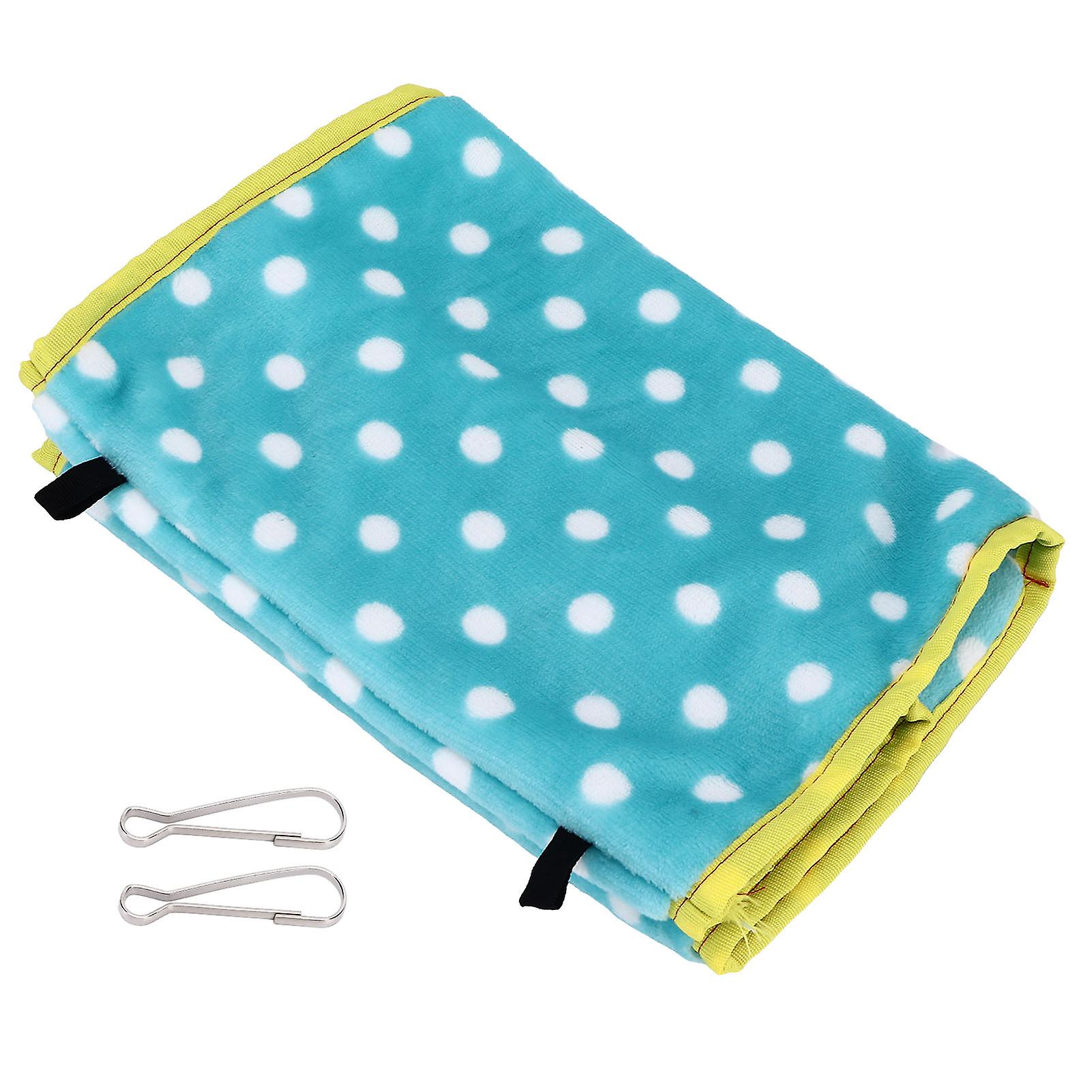 Bird Bed Foldable Portable Comfortable Flannel Triangular Hanging Bird Hammock with Hooks for Parrots Hamsters SquirrelsGreen