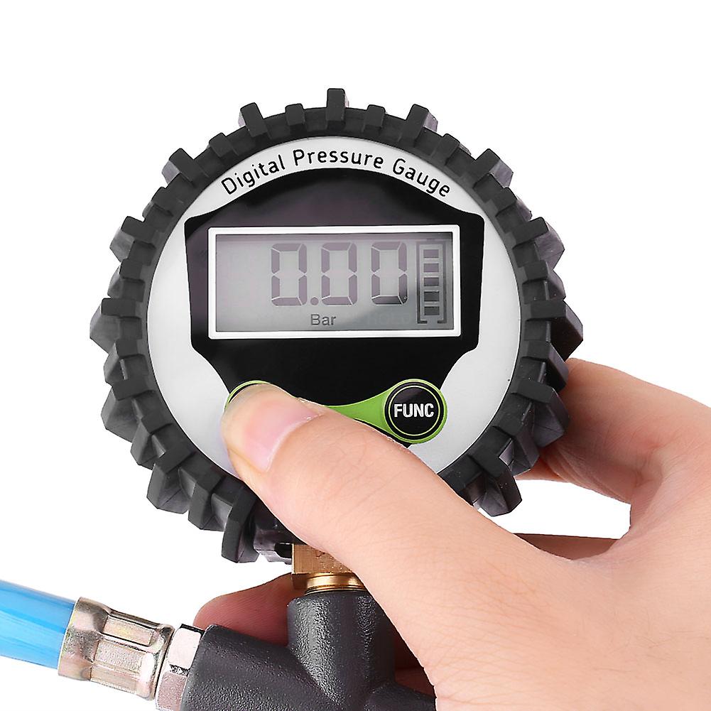 Digital Tire Air Pressure Inflator Gauge with LCD Display and Bleed Valve