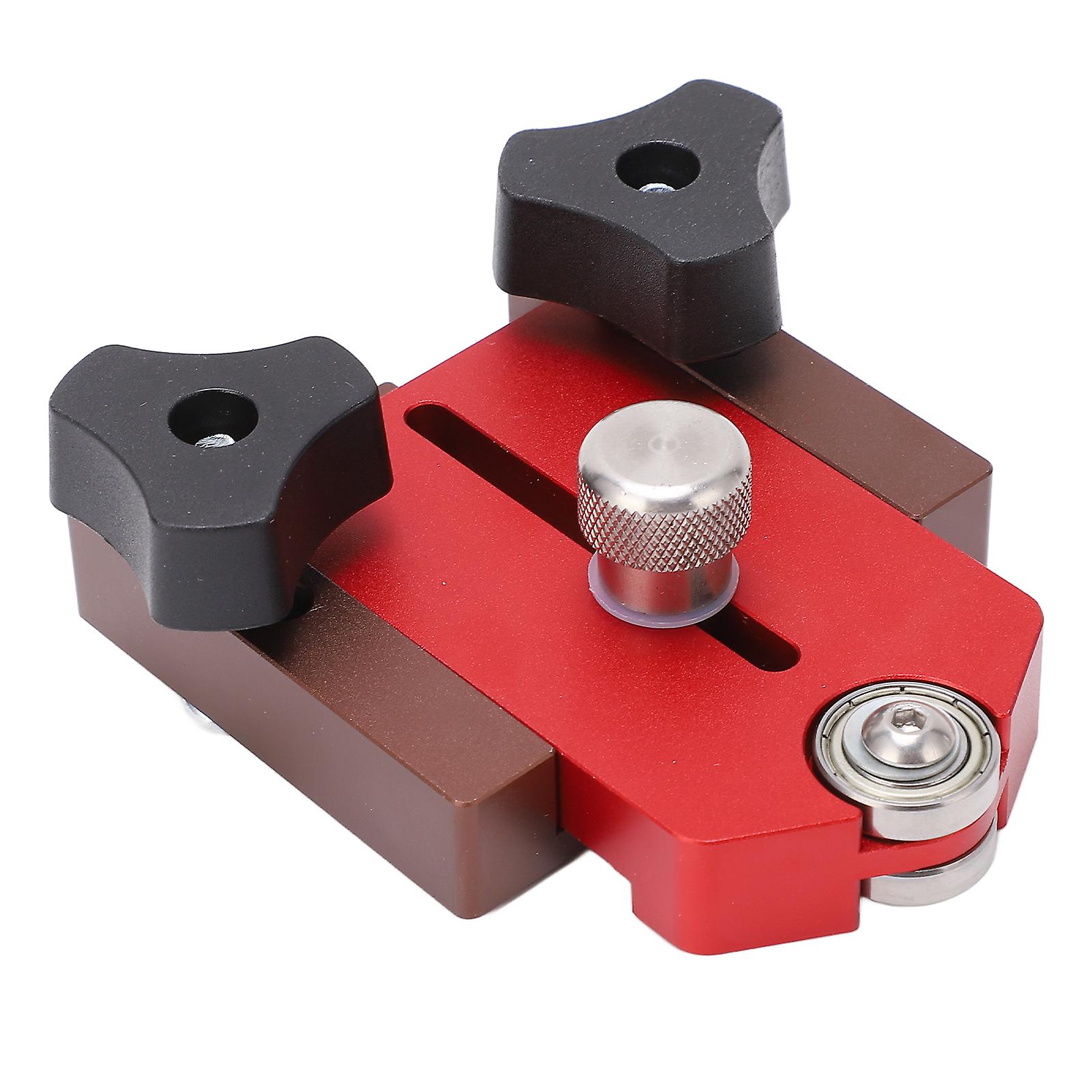 Table Saw Pushing Limit Backer Red Black Aluminum Alloy Portable Table Saw Cutting Limiter for Woodworking