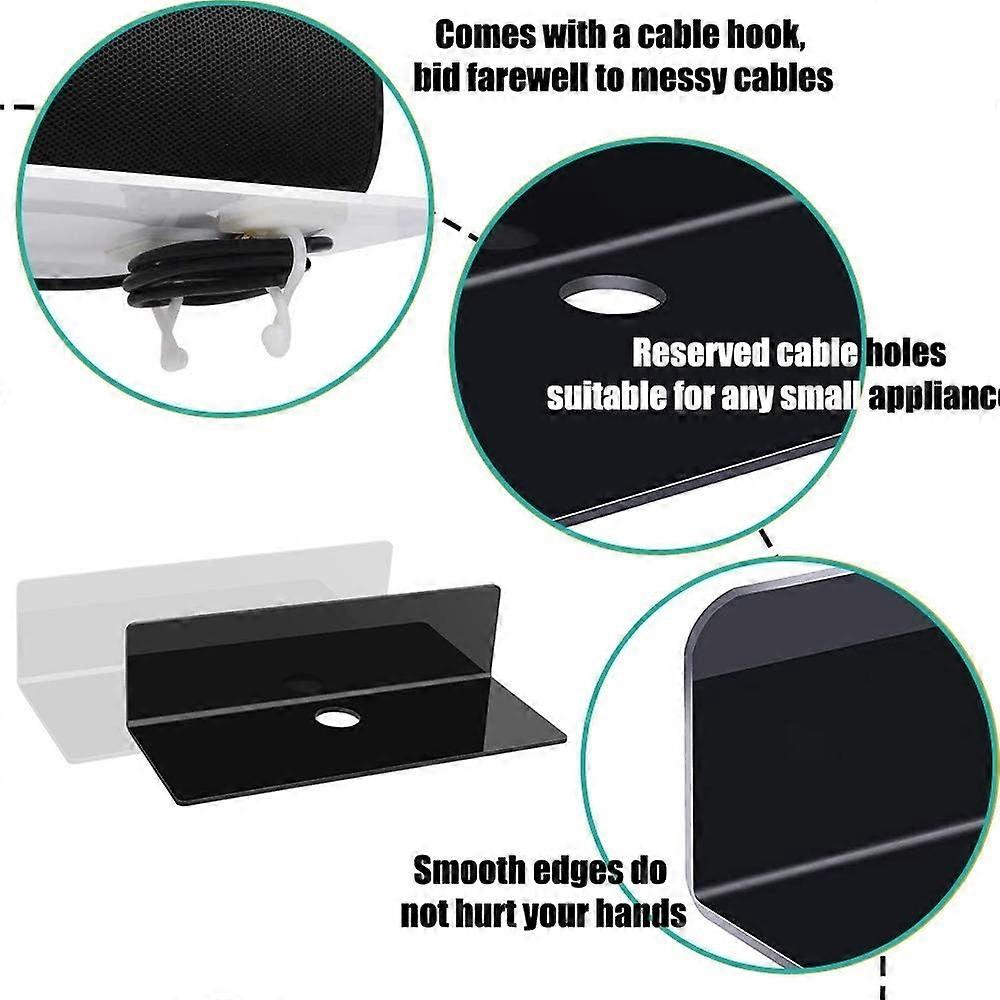 Wall Shelf, 1 Pieces Floating Shelves, Acrylic Wall Shelf, Wall Floating Shelf with Cable Hook and C