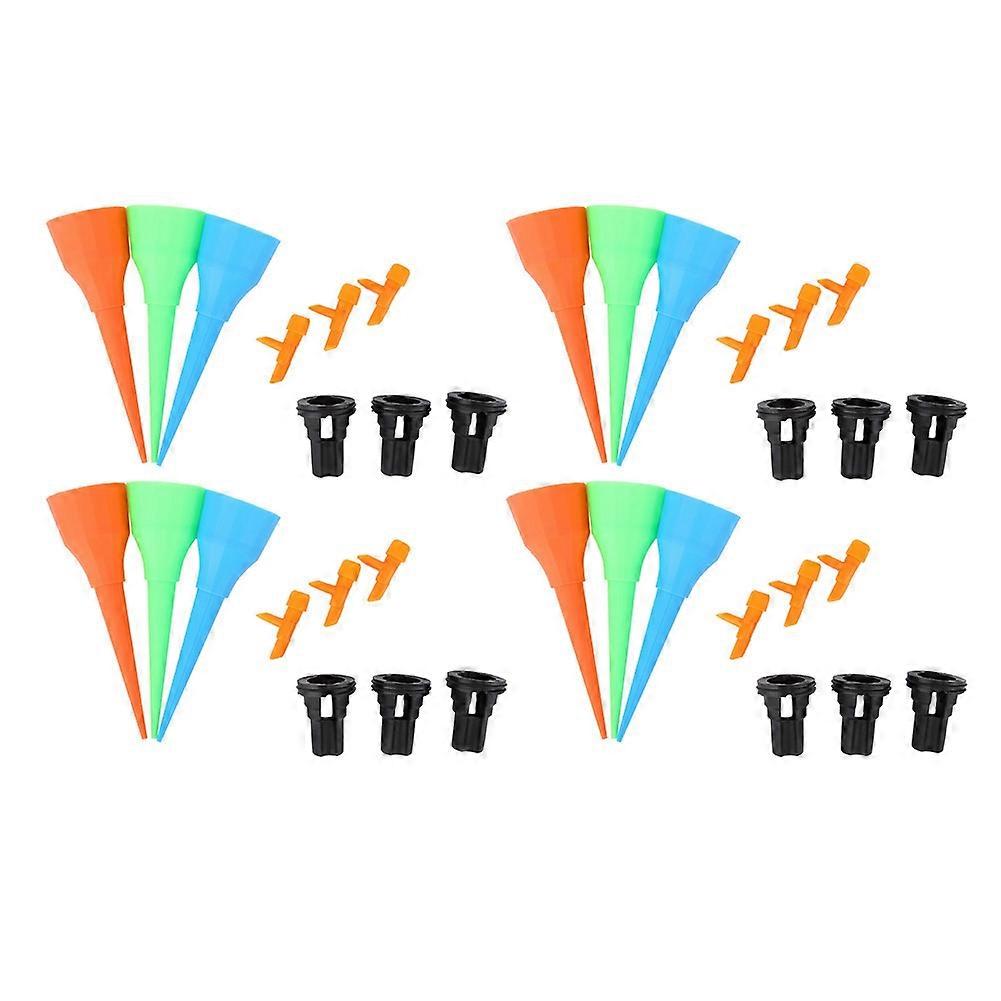 Adjustable Automatic Irrigation Water Dripper Watering Spike Stake with Control Valve (12Pcs)