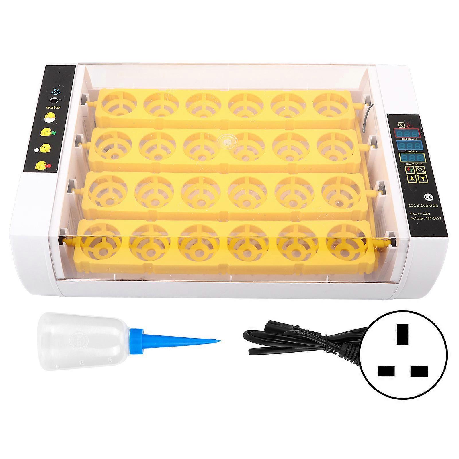 60W Incubator Intelligent FullAutomatic Eggs Hatcher 24 Eggs Hatching Machine for Chicken Duck(Prise UK 220V ) NO.5074