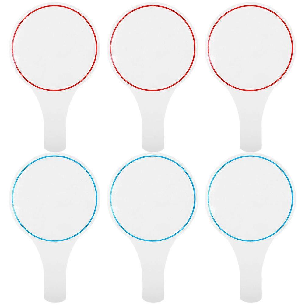 6 stk. blanke resultattavler, håndholdte resultattavler, tørrslettbare svarbrett, enkeltsidede skrivbare padler