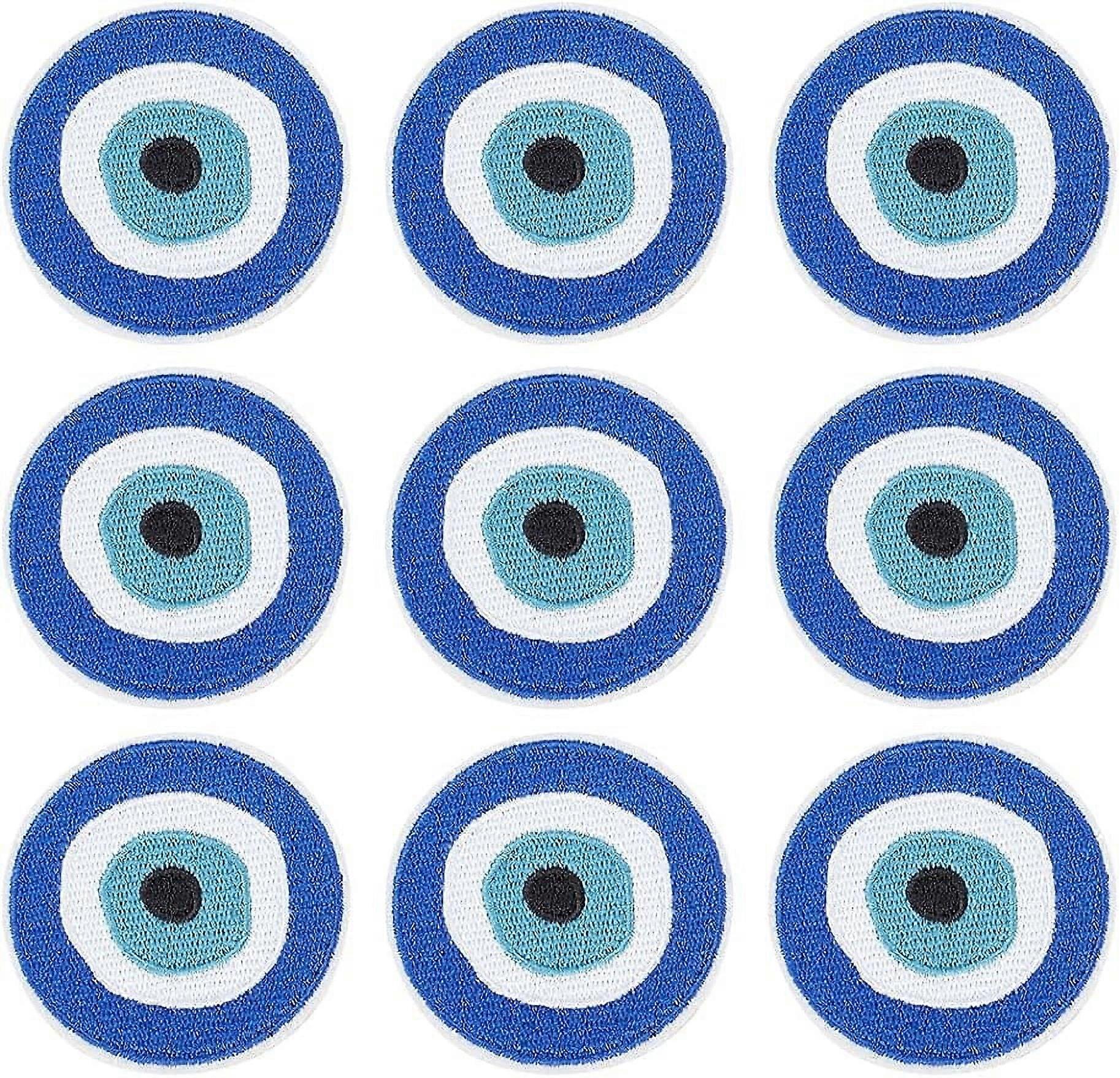 10pcs Evil Eye Embroidered Iron on Patch 2.4" Evil Eye Sew on Iron on Embroidered Patch Evil Eye Patches