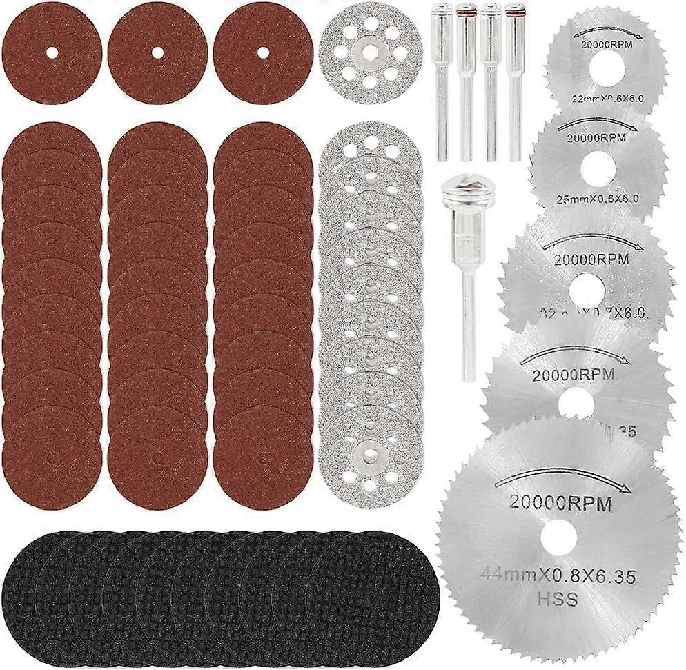 60Pcs μίνι δίσκος κοπής διαμαντιών, μίνι κυκλική λεπίδα πριονιών HSS, μίνι δίσκος κοπής ρητίνης, περιστροφικά εξαρτήματα εργαλείων για μέταλλο, πέτρα, πλαστικό, ξύλο
