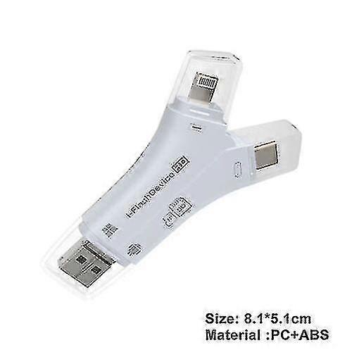 4 In1 Usb I-flash Drive HD Micro Sd Tf Card Reader per Ipad Iphone Android Pc &h