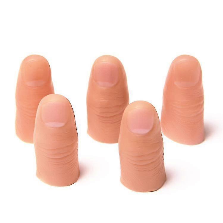 5pcs Finger Magic Trick Fake Soft Thumb Tip Close Up Stage Show Prop Prank Toy Tw