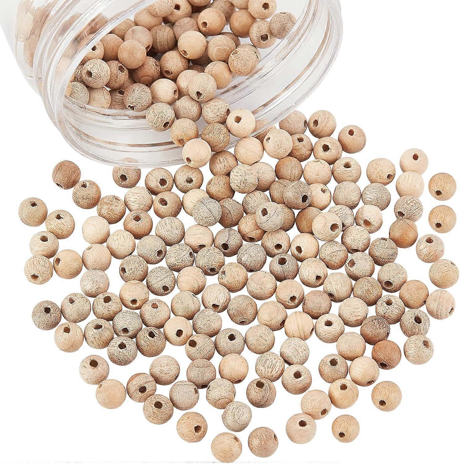 189pcs 6mm Natural Wooden Beads Finished Phoebe Beads Wooden Loose Spacer Beads for Jewelry Making and DIY Crafts - Burlywood