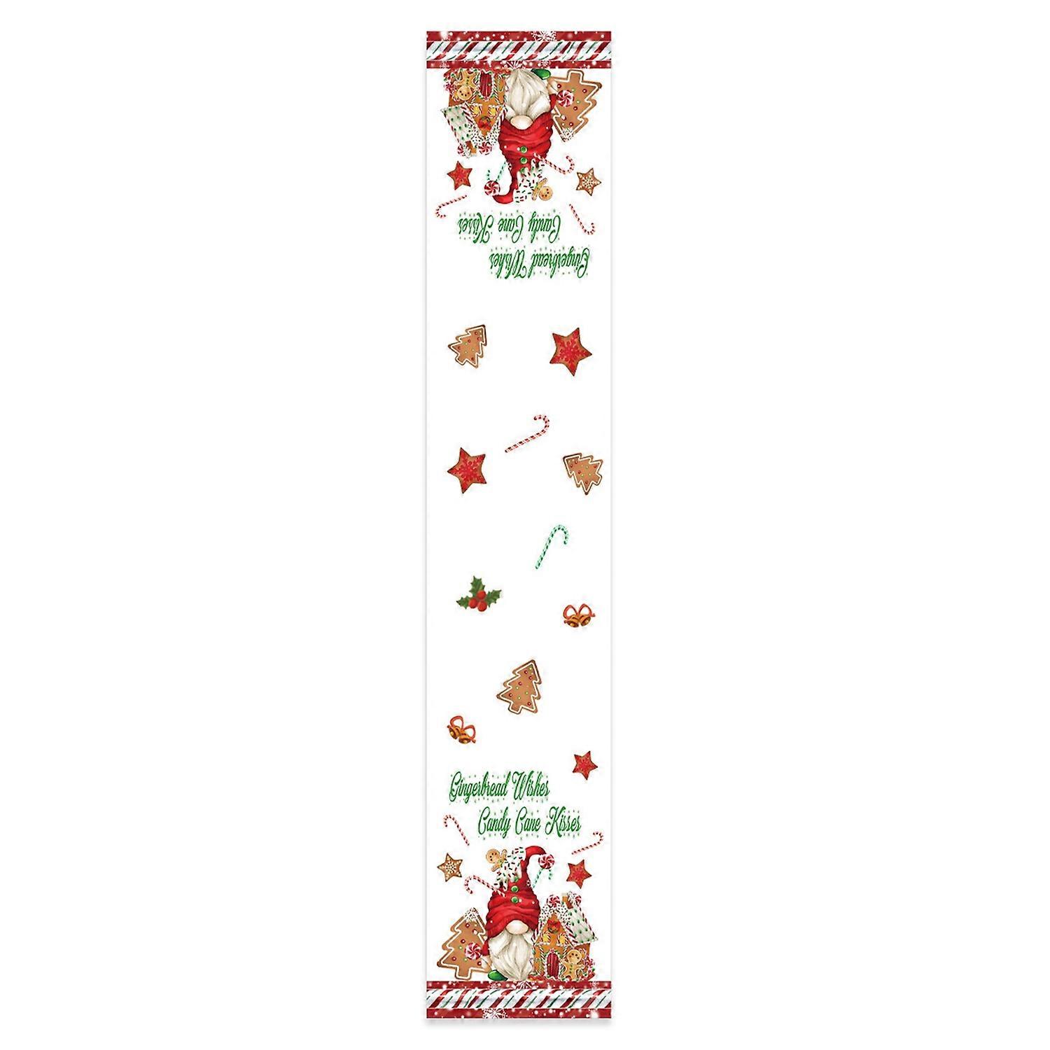 Christmas Table Runner Fine Workmanship Durable Cartoon Pattern Tablecloth for Festive Home