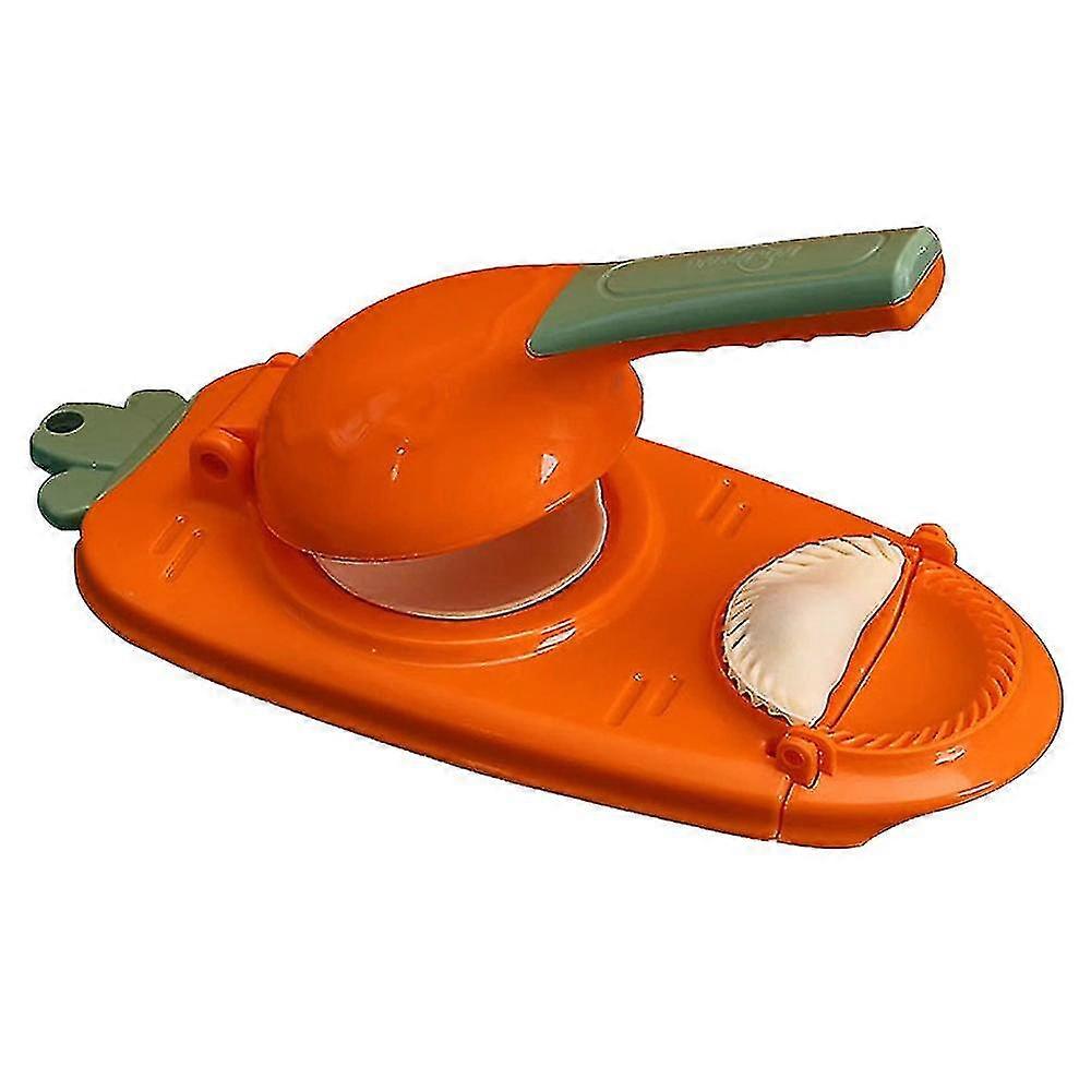 2 In 1 , Multifunction Dumpling Mold Set, Dumplings Skin Artifact Diy Tool, Manual Empanadas Press Maker Orange-red