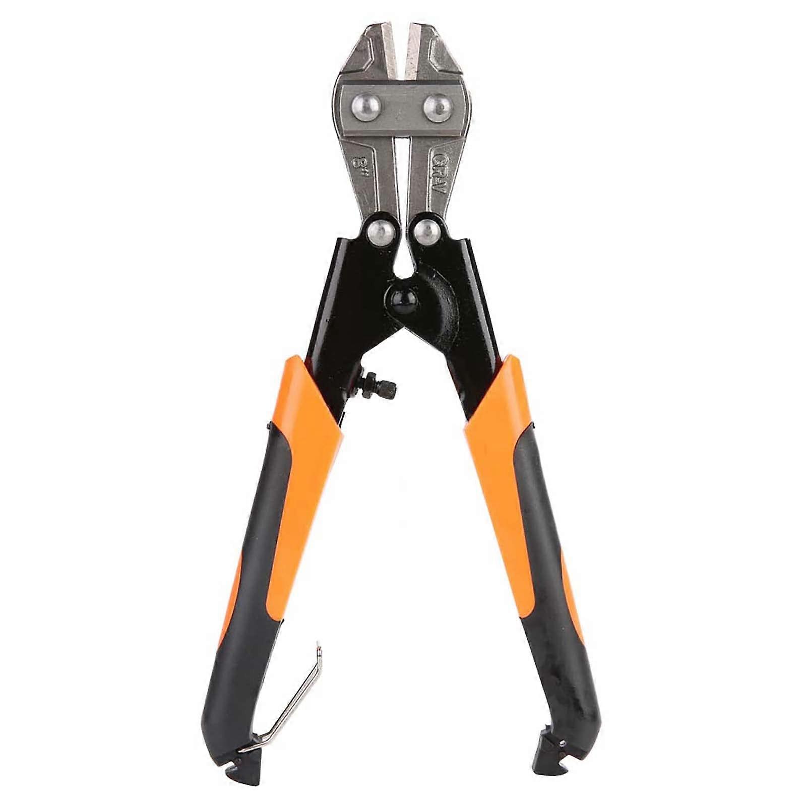 Mini Bolt Cutter, 8 Inch Heavy Duty Wire Cable Cutter with Soft Non Slip Handle and Security Lock, Small Snips Clippers for Wire, Cables, Chains, Smal