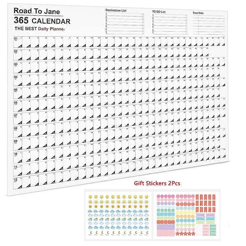 Vægophængt kalender Kawaii Årsplanlægger Ark Memo Pad To Do Liste Dagsorden Tidsplan Arrangør Tjekliste Hjemmekontor
