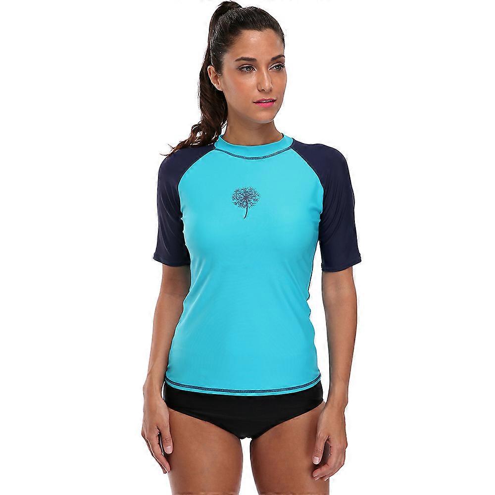 Costume da bagno a maniche corte con girocollo da donna T-shirt da