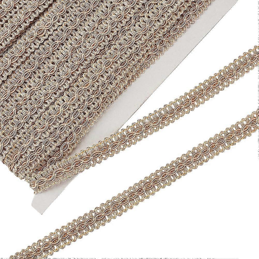 13 Yards Basic Trim Decorative Gimp Braid 3/8 inch Wide Tan Gimp Braid Trim Handmade Basic Trim Polyester Woven Braid Trim Sewing Trim for Curtain Sli