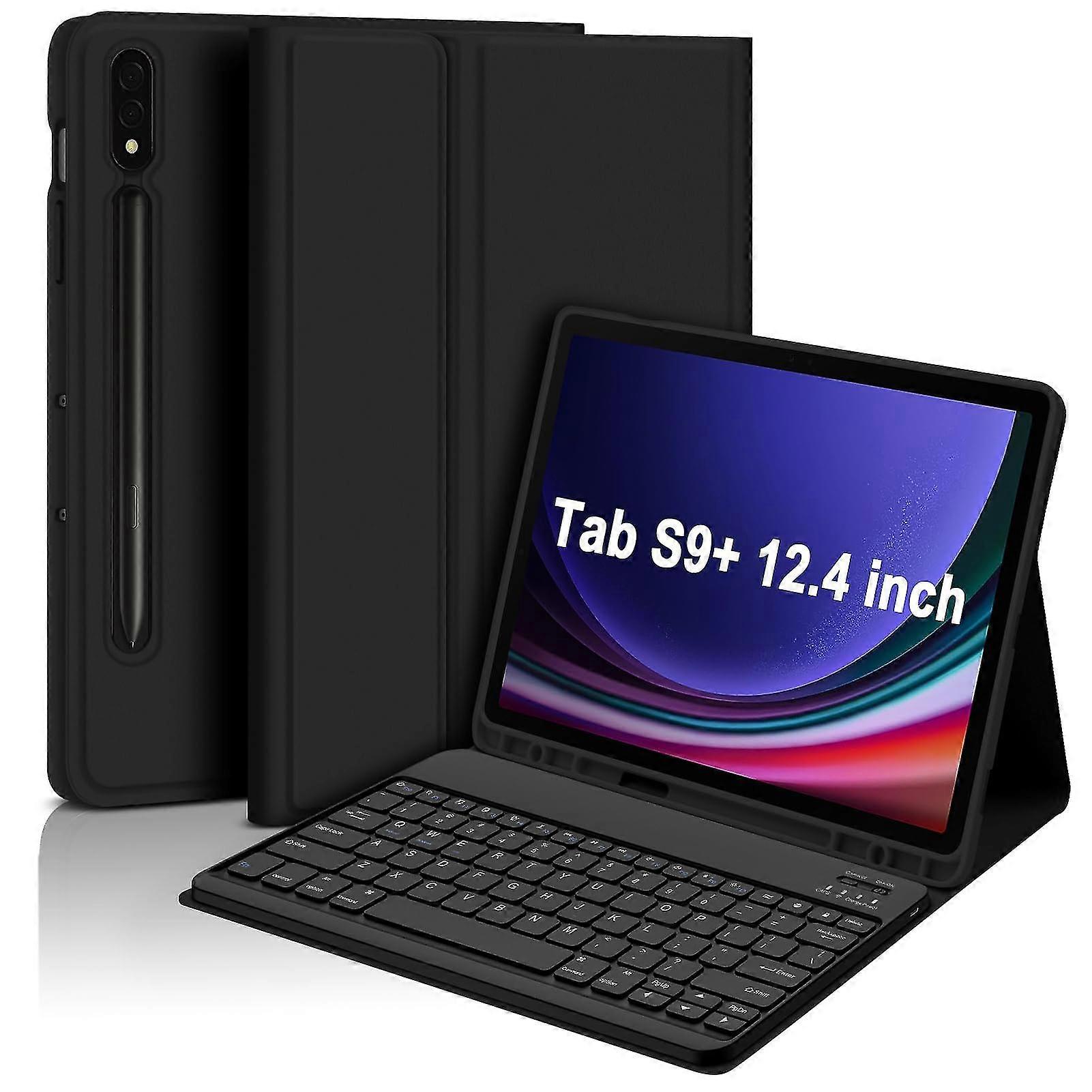 Leather Case With Wireless Bluetooth Keyboard For Samsung Galaxy Tab S9+ Sm-x810/x816b/x818u