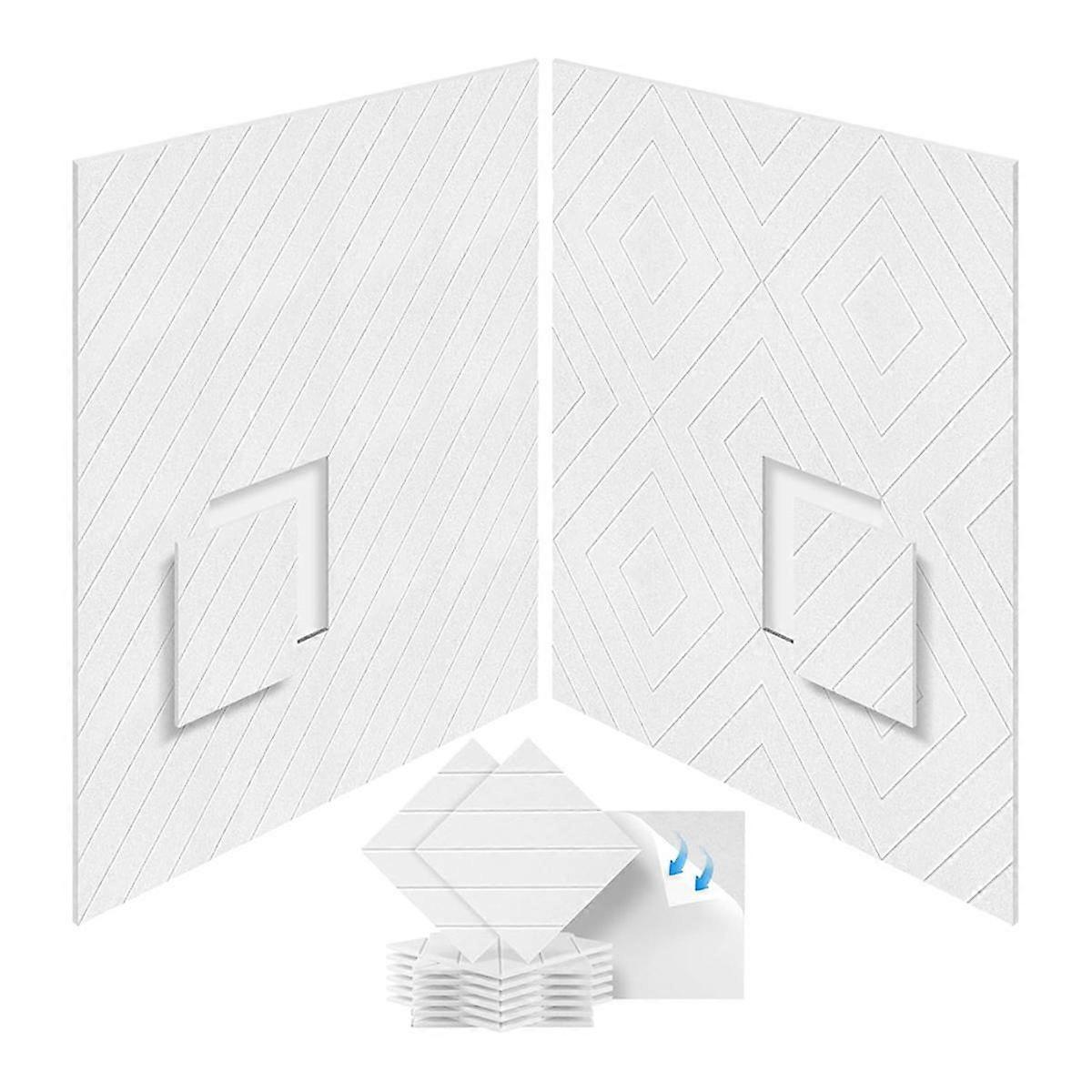 12 Pack SoundProof Foam Panels 12x12x0.4 Inch, Self Adhesive Acoustic Foam Panels for Acoustic Treatment White
