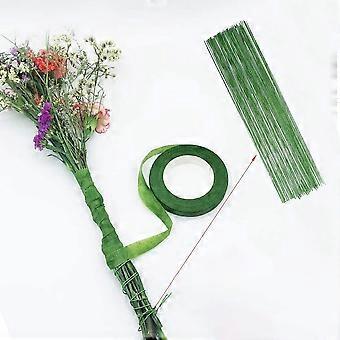 56-Pack Green Floral Tape & Wire Kit – Includes Stems, Cutter, Wrap Rods For Flower Arranging, Wreath Making, Garden Crafts
