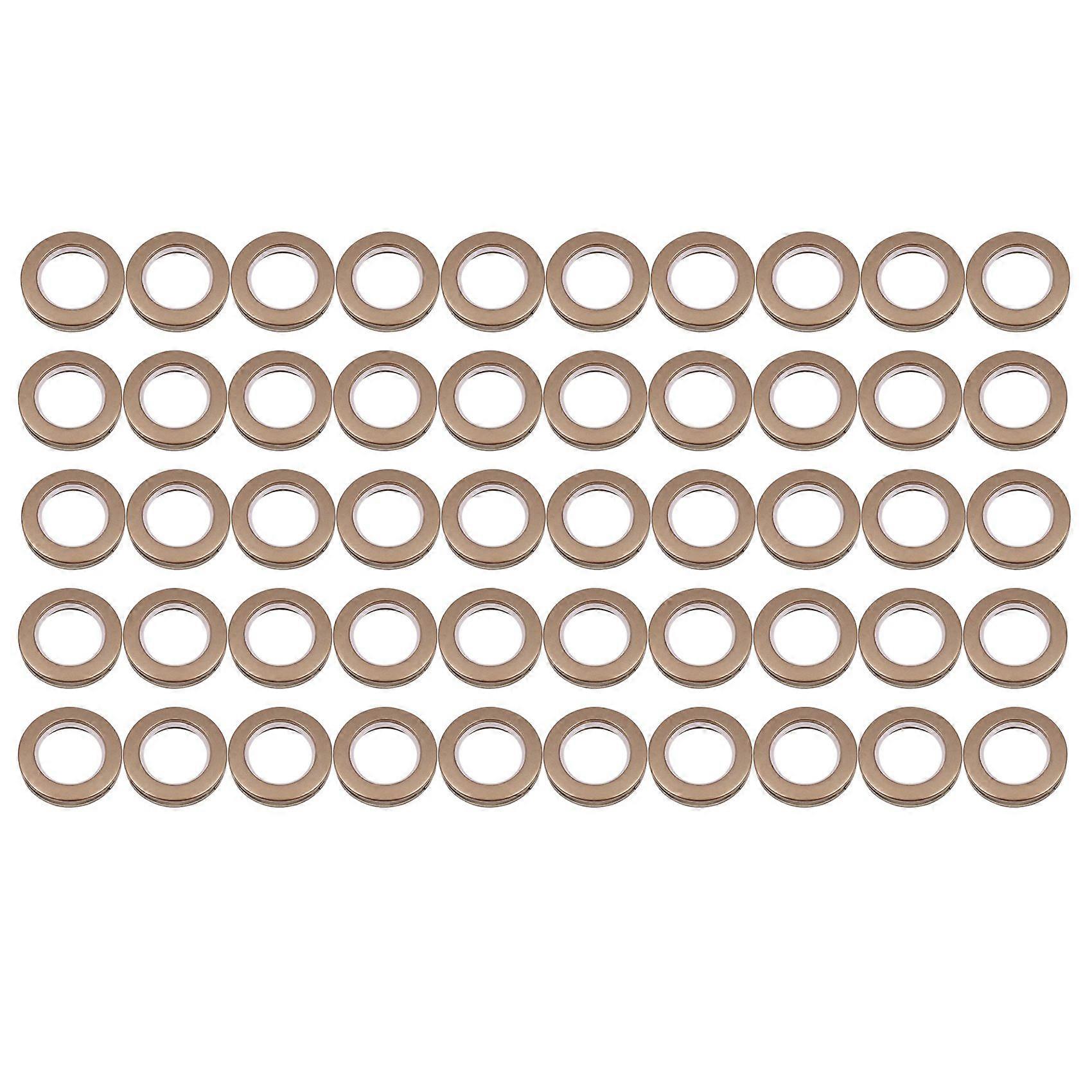 50 Pack Curtain Grommet, Inner Diameter 43mm Curtain Rings Nanoscale Low Noise Roman Ring (Coffee)
