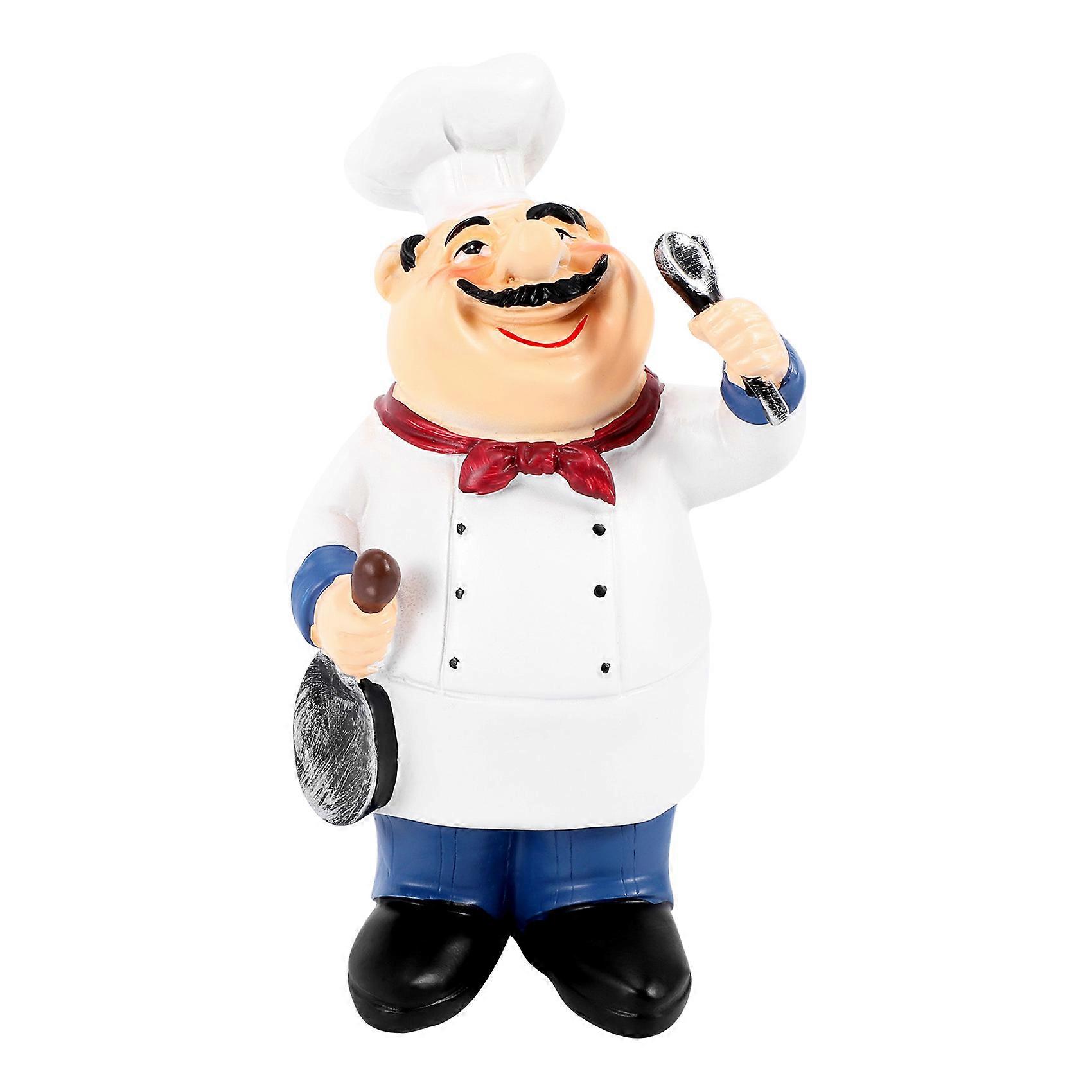 Retro Chef Model Ornaments Resin Crafts Mini Chef Figurines Home Kitchen Restaurant Bar Coffee Deco